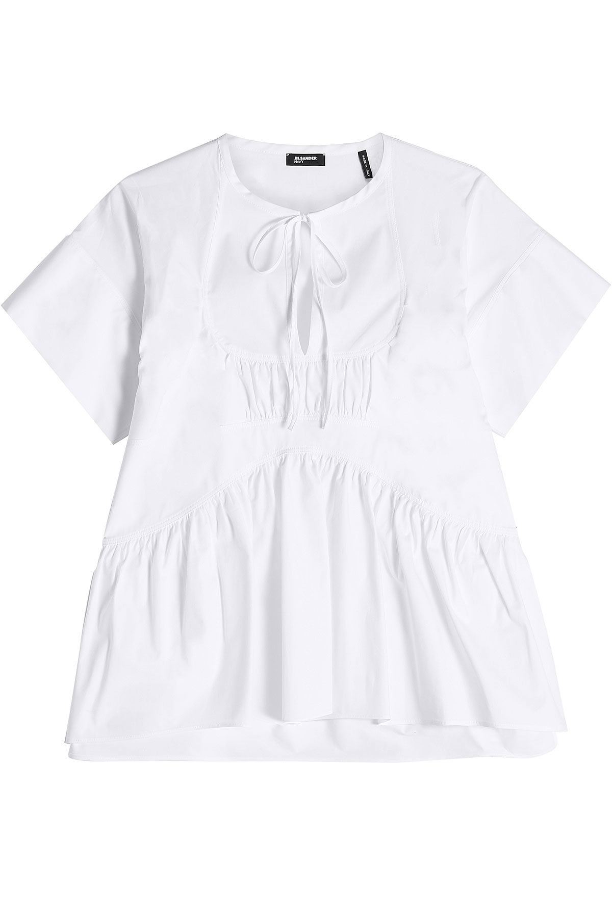Jil Sander Navy - Ruffled Top with Cotton