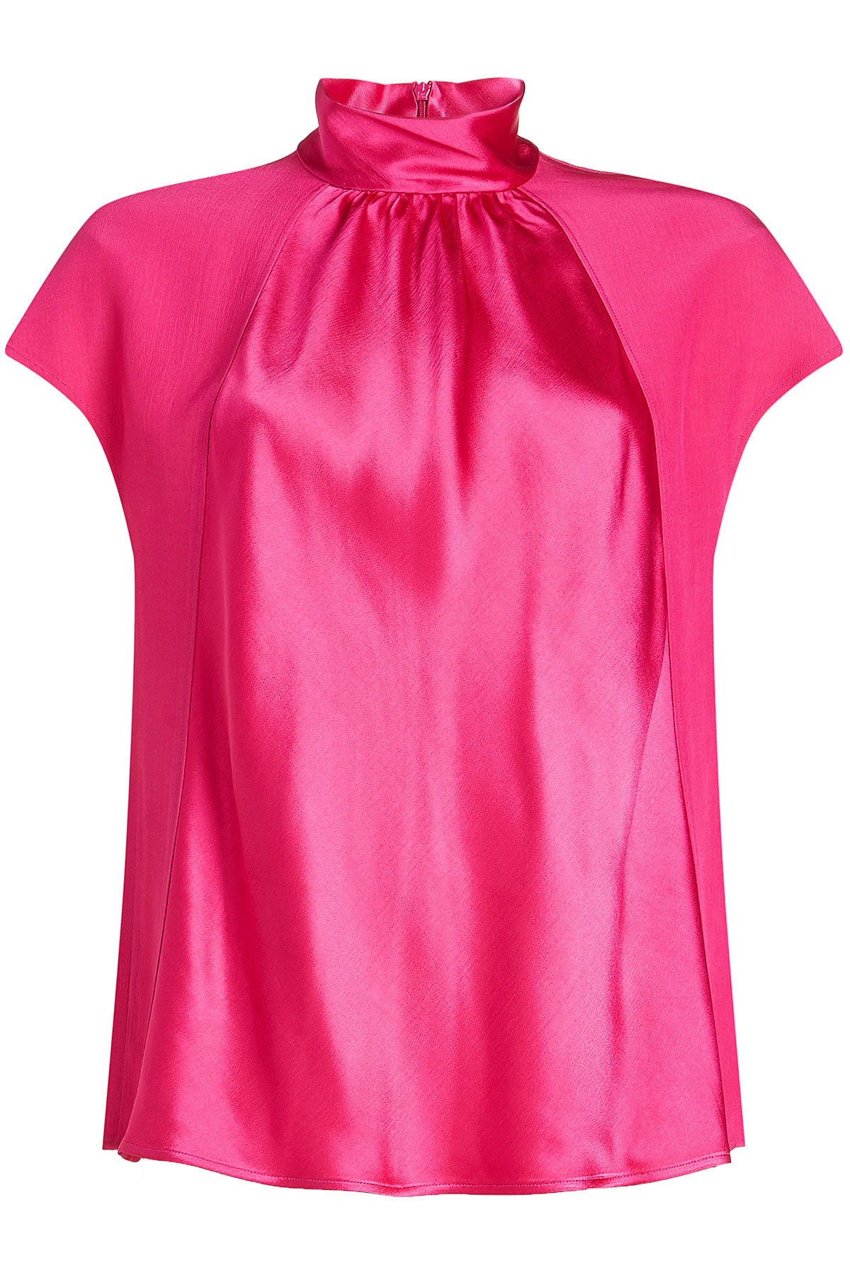 Jil Sander Navy - Satin Blouse with Cap Sleeves