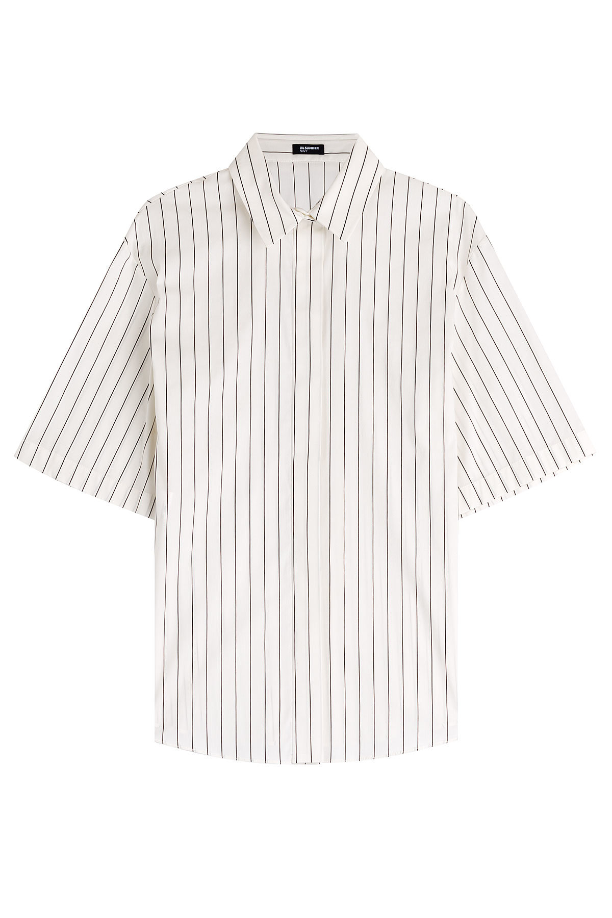 Striped Cotton Blouse by Jil Sander Navy