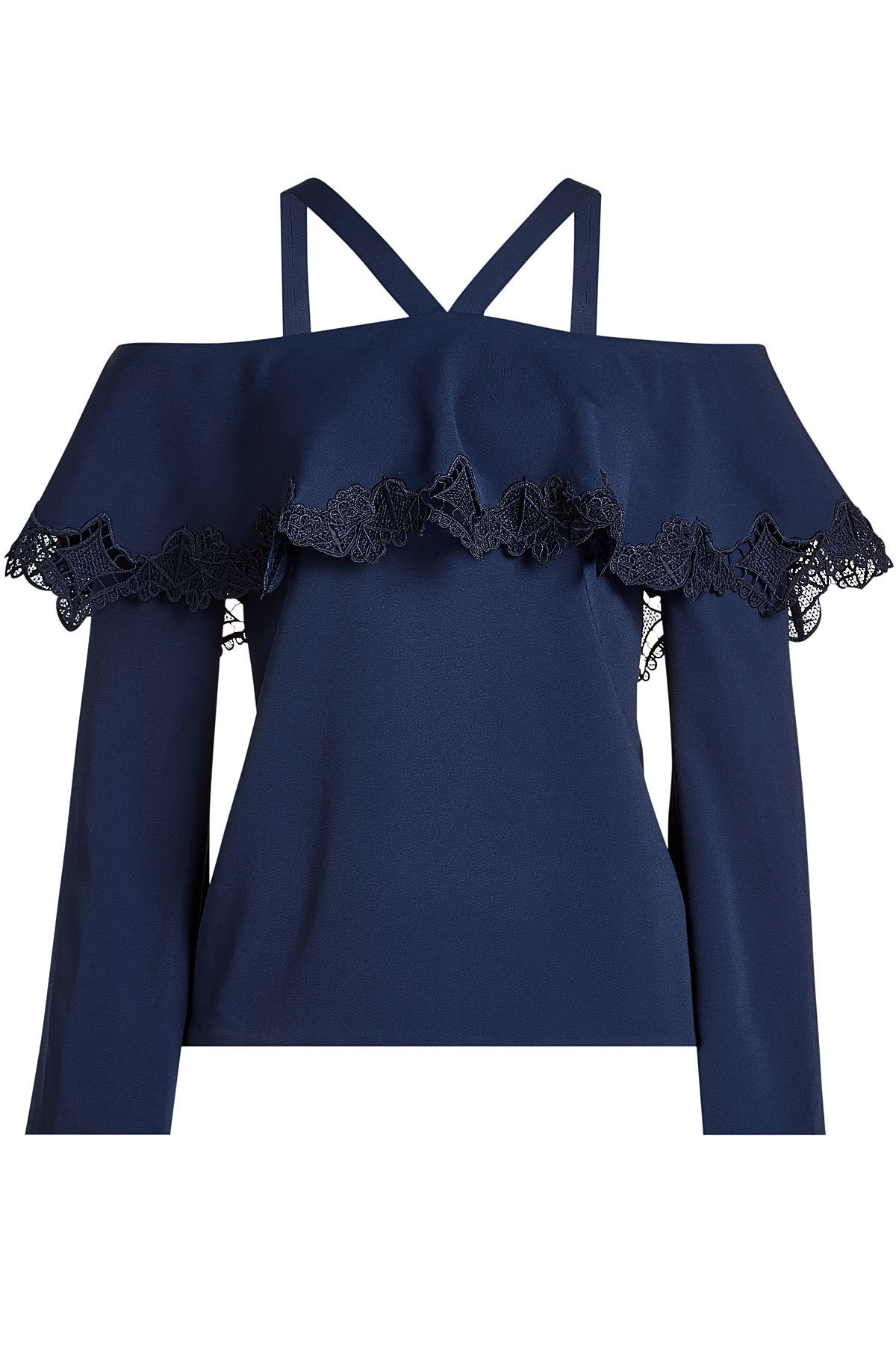 Jonathan Simkhai - Cold-Shoulder Top with Lace Trims