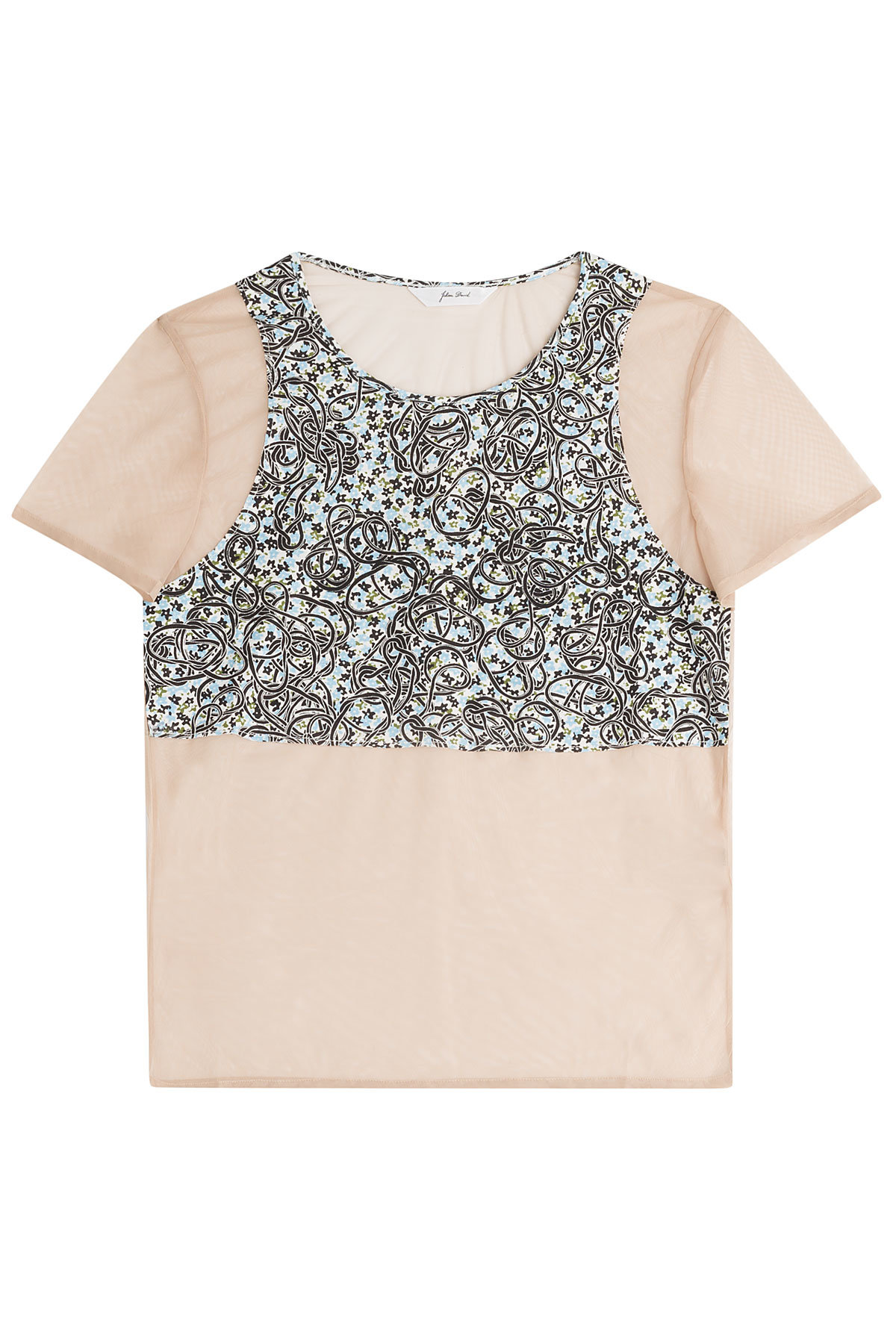Tulle T-Shirt with Printed Insert by Julien David