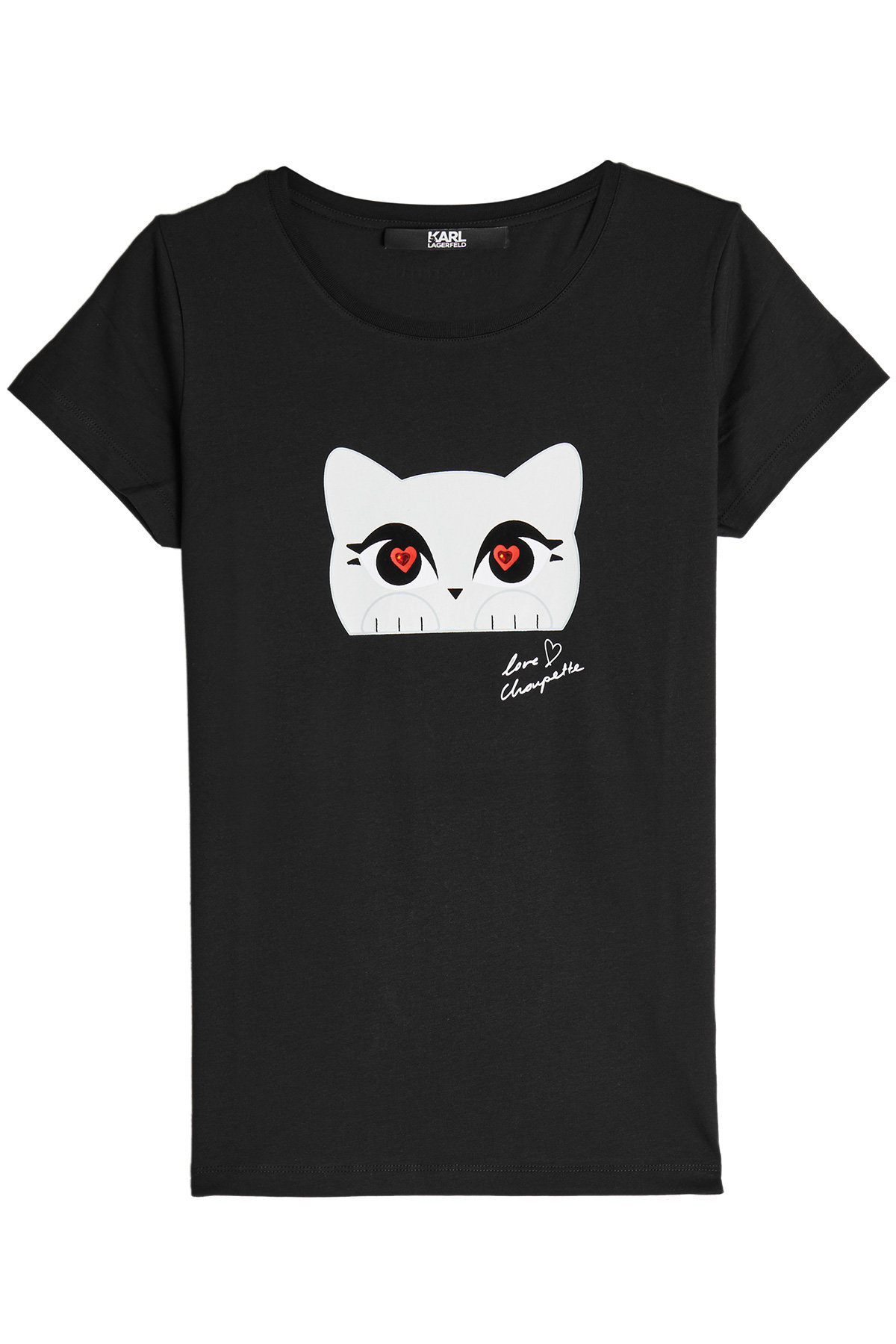 Choupette Love Embellished Cotton T-Shirt by Karl Lagerfeld