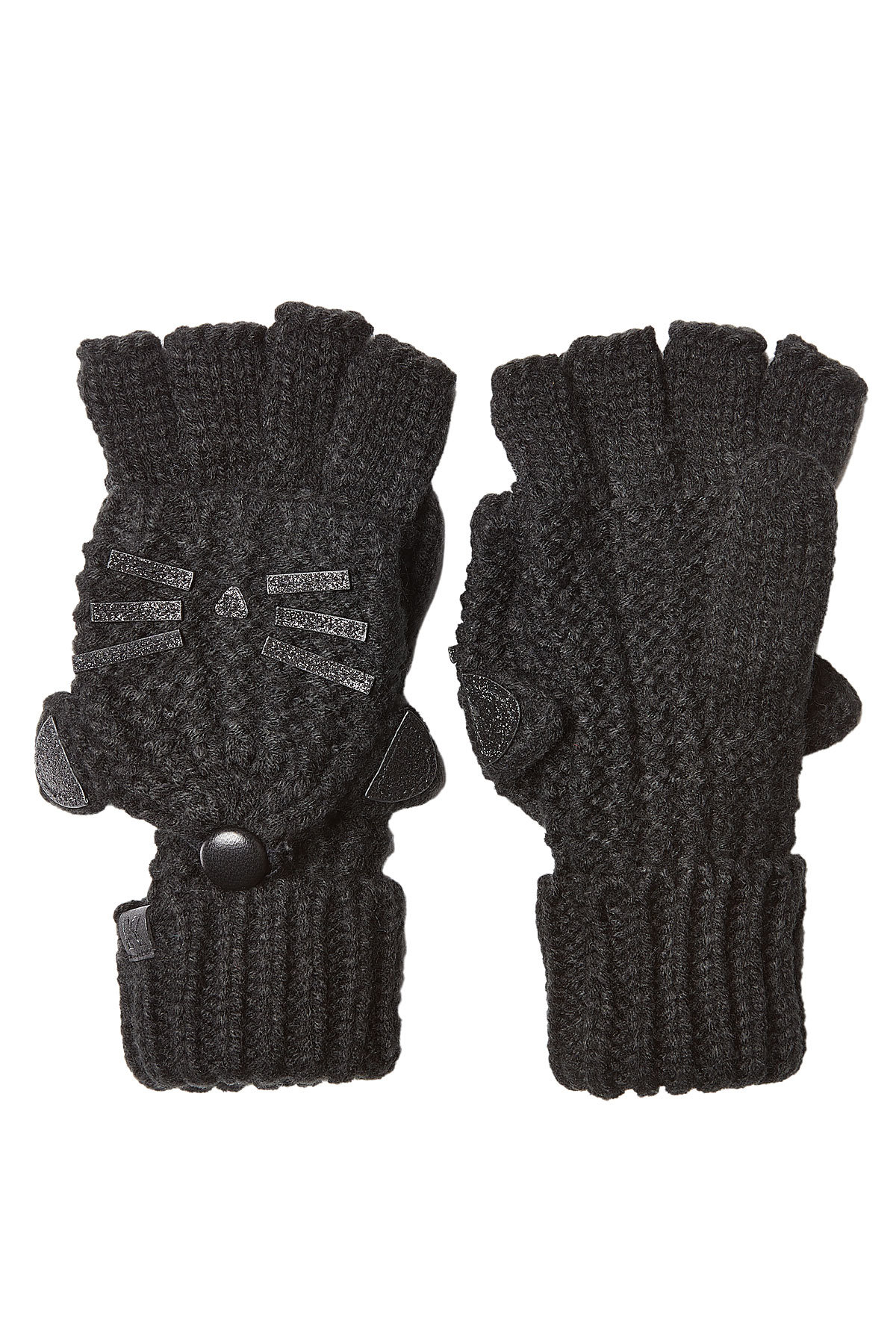 Fingerless Knit Gloves by Karl Lagerfeld