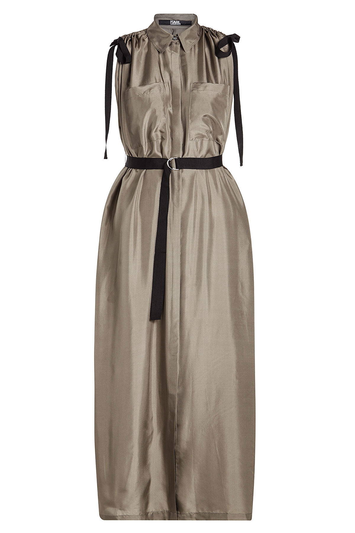 Karl Lagerfeld - Silk Maxi Shirt Dress