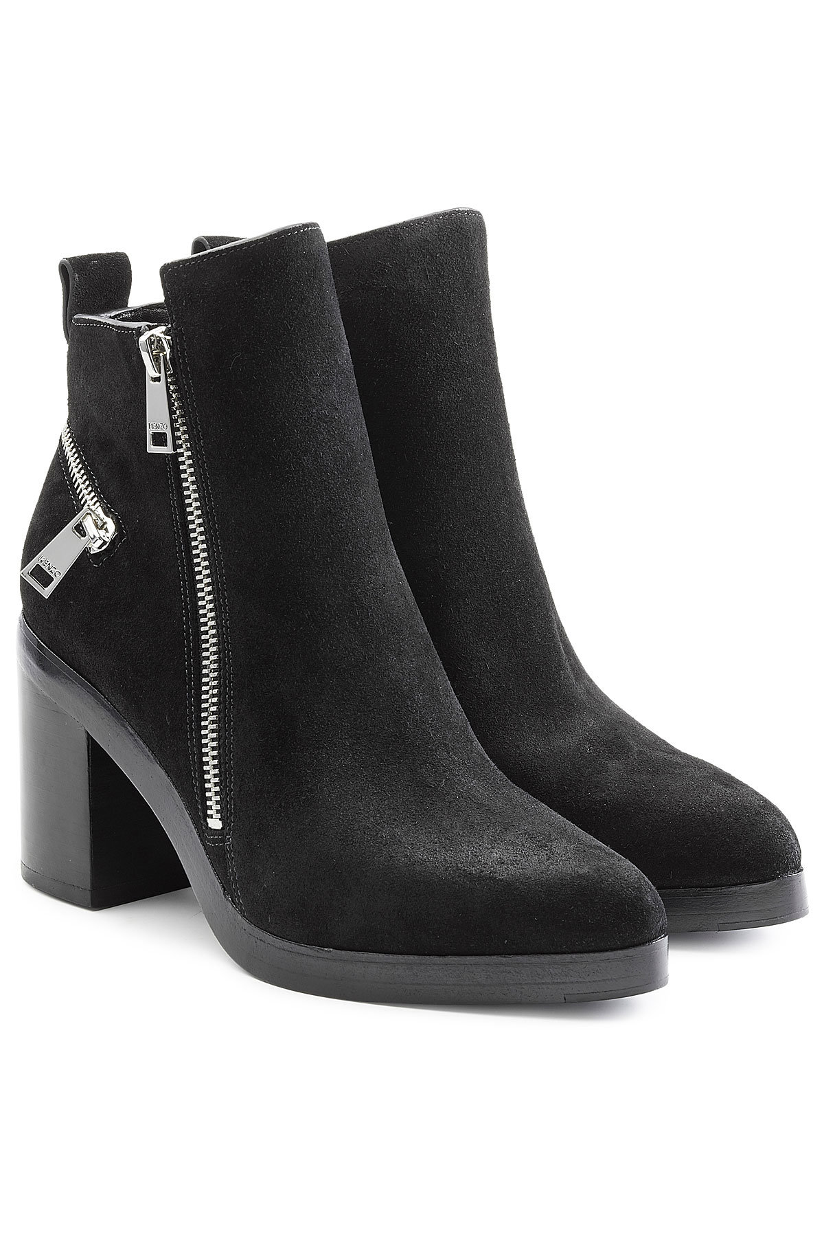 Suede Ankle Boots with Block Heel by Kenzo