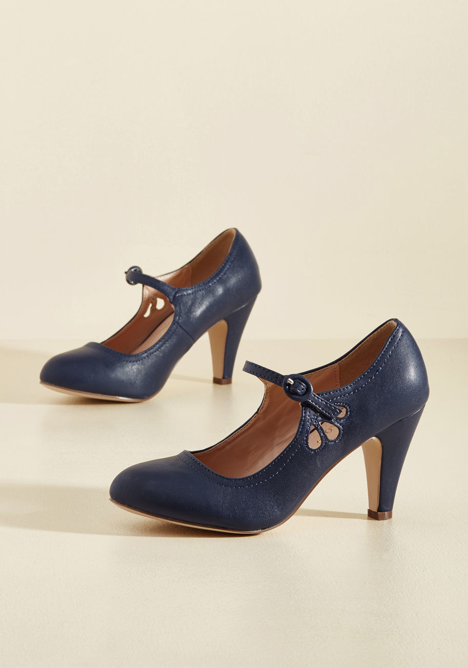 Kimmy-21 - These navy blue Mary Janes are all the reason you need to break out into a little dance! Sashay to work