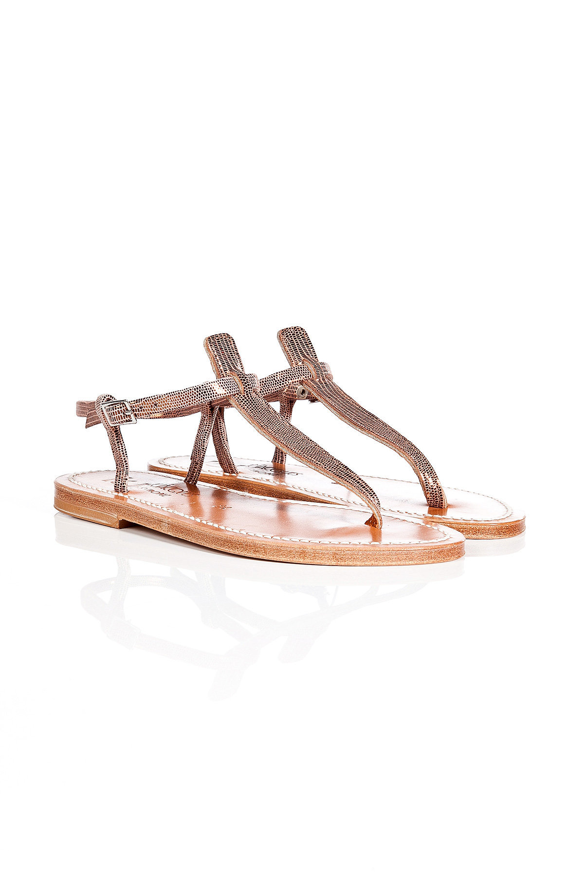 Metallic Leather Sandals by K.Jacques