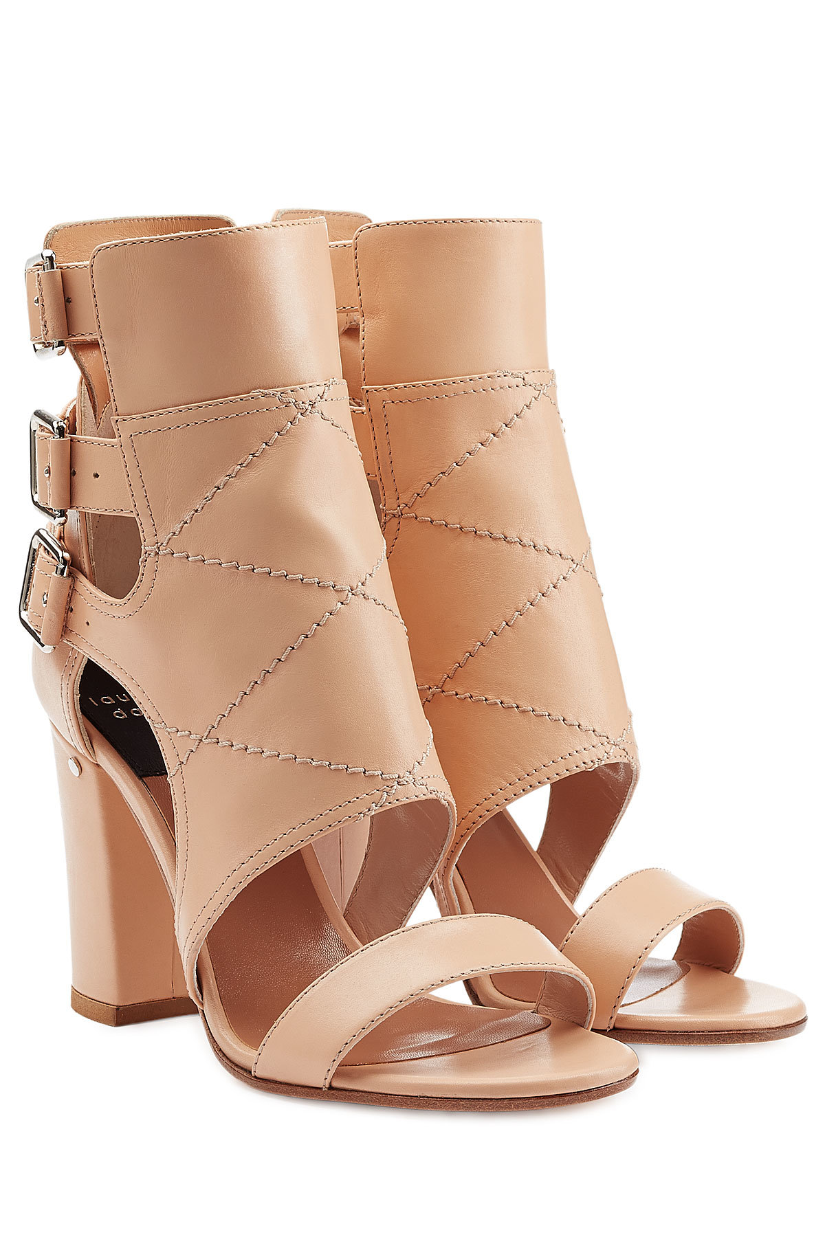 Felicite Block Heel Leather Sandals by Laurence Dacade