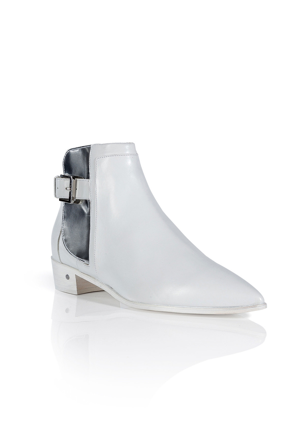 Leather Buckled Pointy Toe Boots by Laurence Dacade