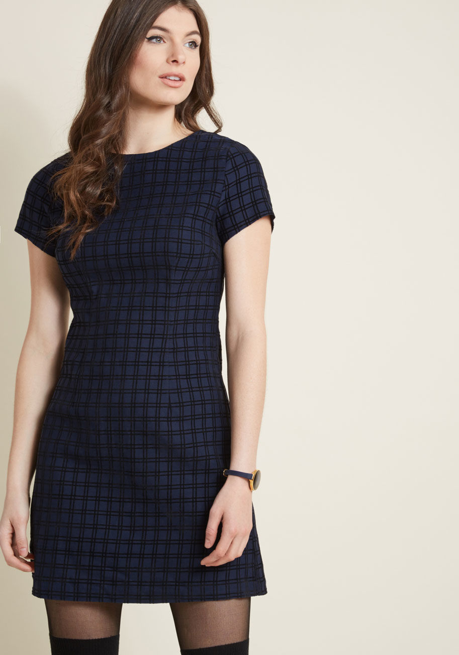 Louche - Louche Velvet Check Sheath Dress