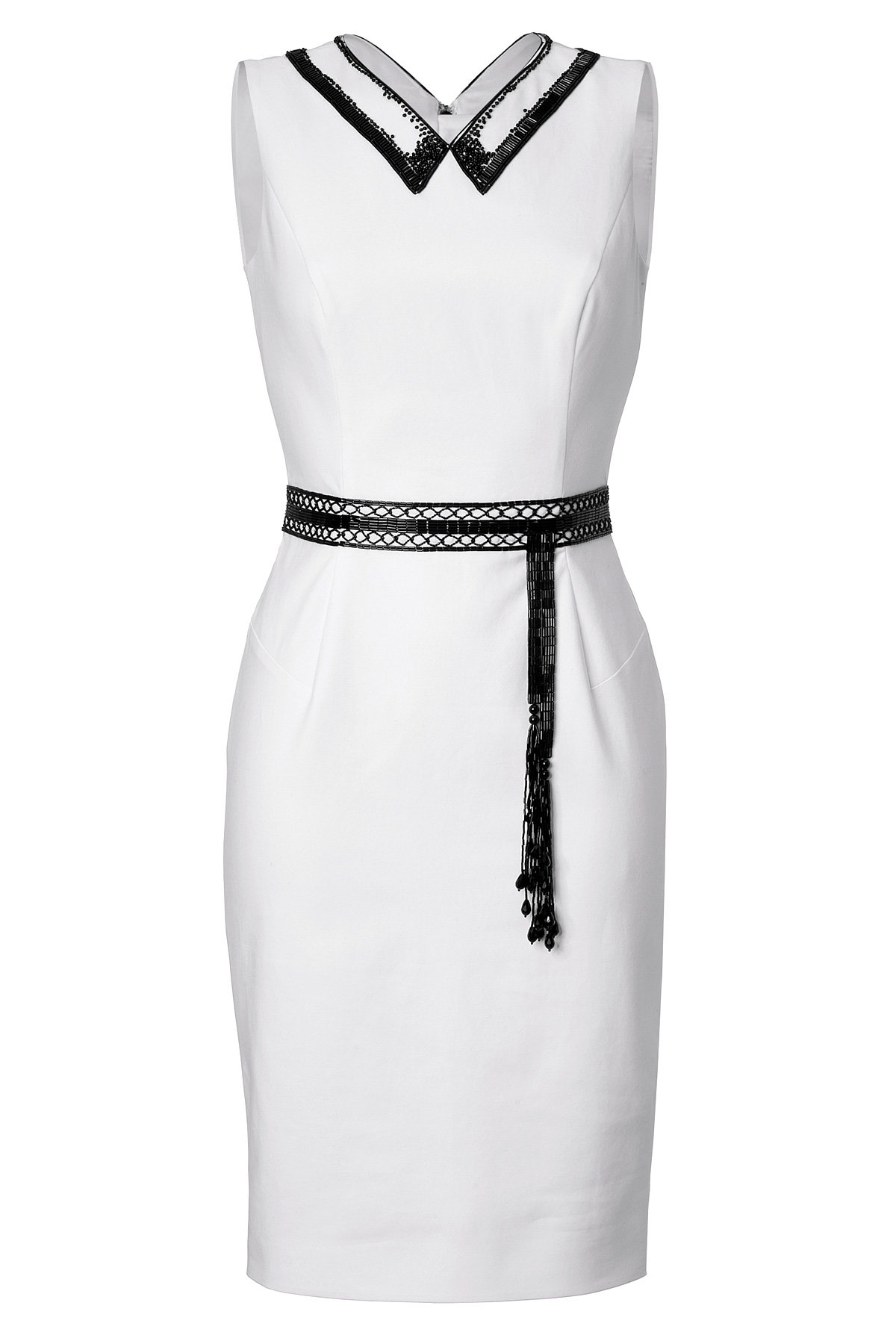 L'Wren Scott - Sheath with Beaded Collar and Belt