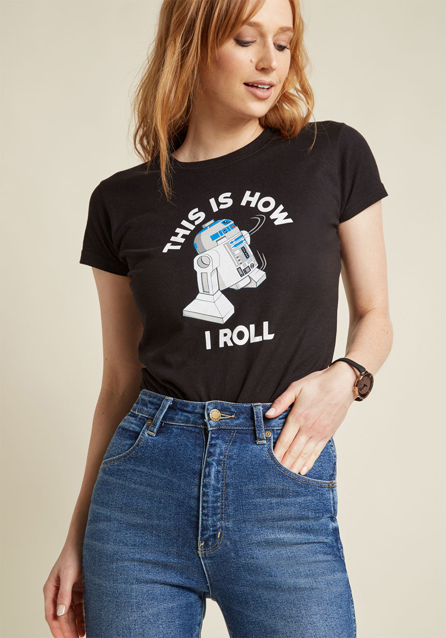 LWSS160158E - Project some holos, crack some jokes, save the galaxy. If that sounds like you, then you've gotta have this Lego Star Wars tee! Sporting cap sleeves and an Artoo graphic, this black cotton top is a cheerful way to support your cinematic fandom!