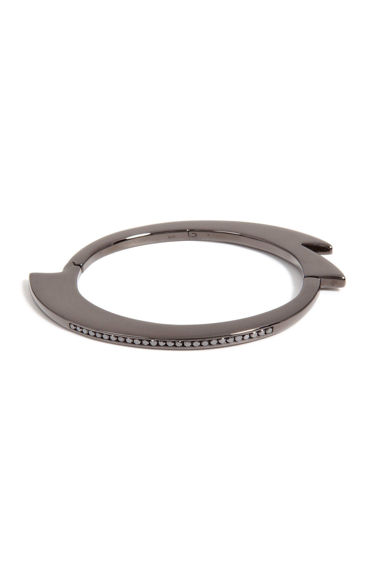 Lynn Ban - Black Rhodium and Silver Bracelet with Black Diamonds