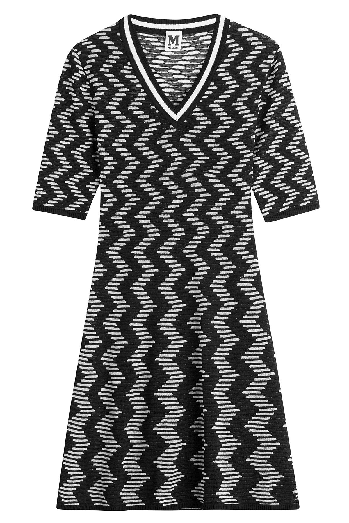 M Missoni - Cotton-Blend Two-Tone Knit Dress