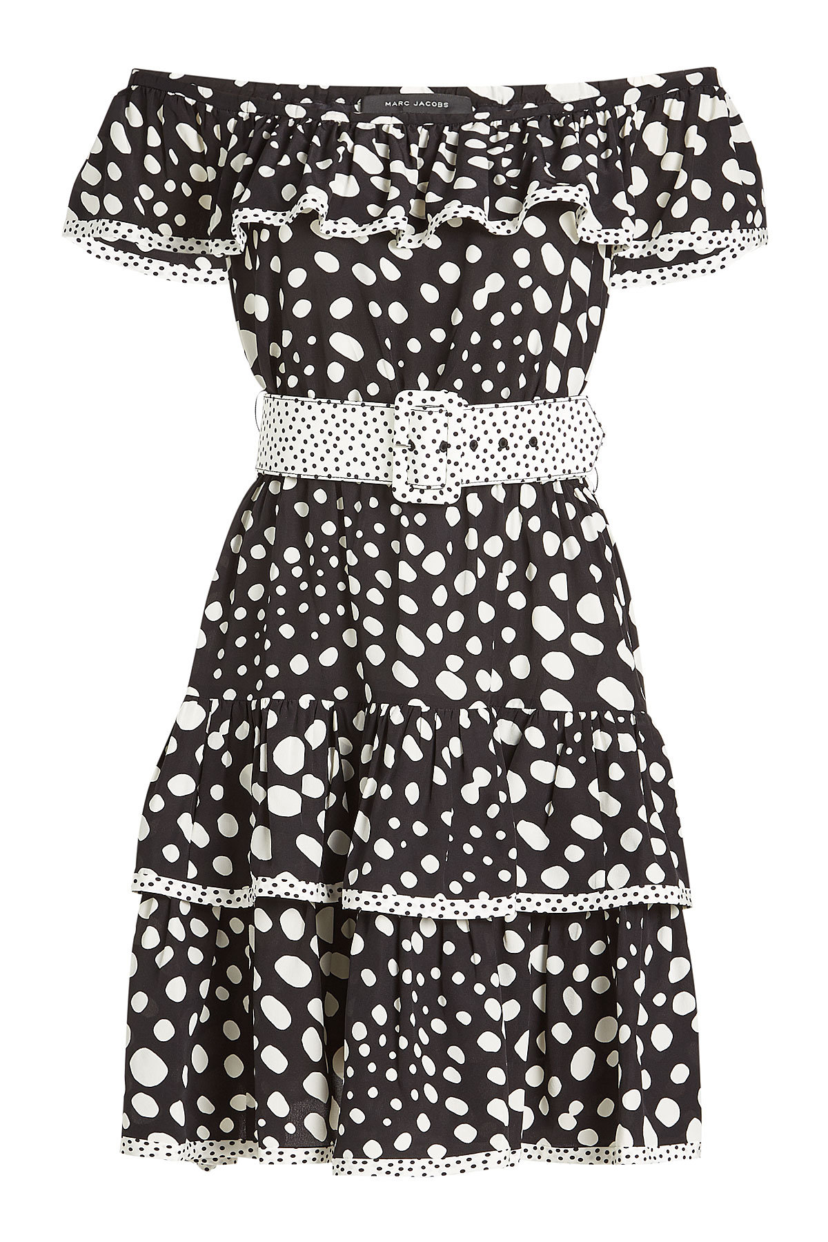 Marc Jacobs - Printed Off-The-Shoulder Silk Dress