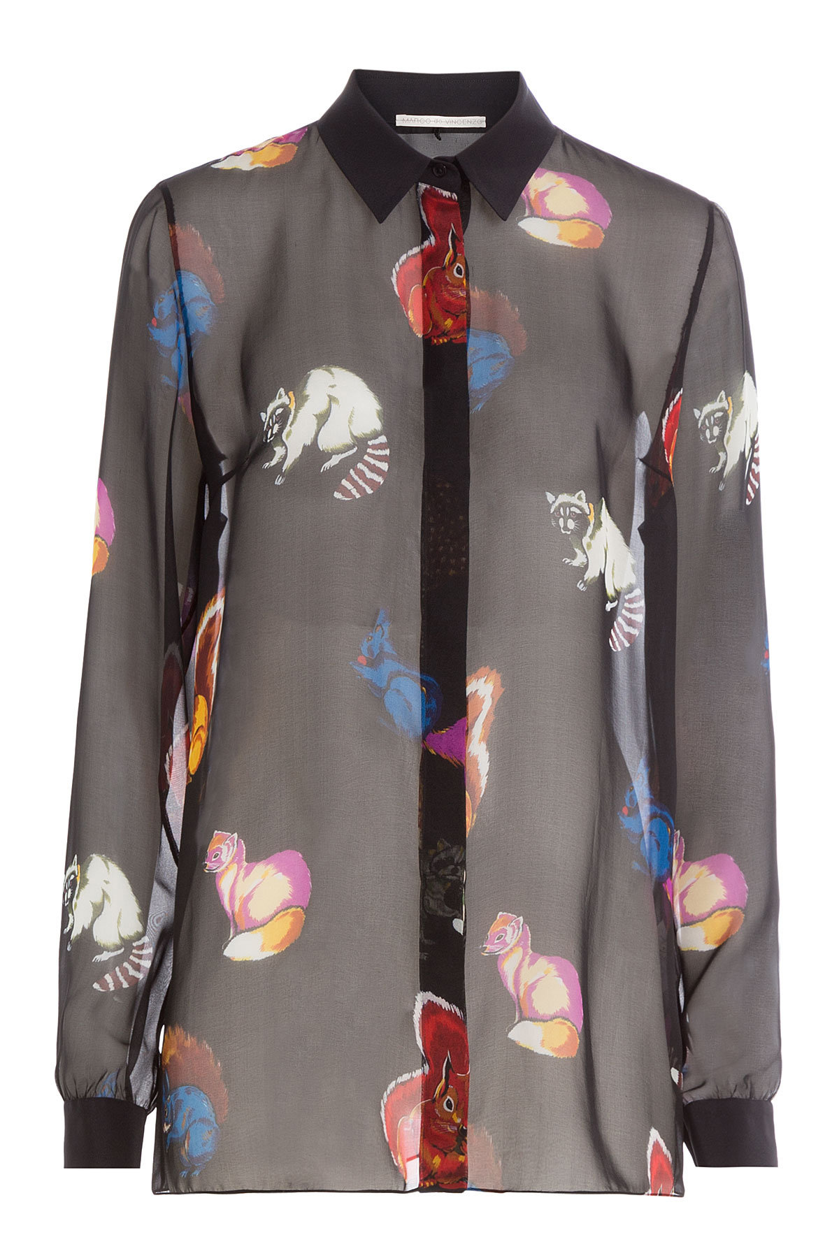 Printed Silk Chiffon Blouse by Marco de Vincenzo