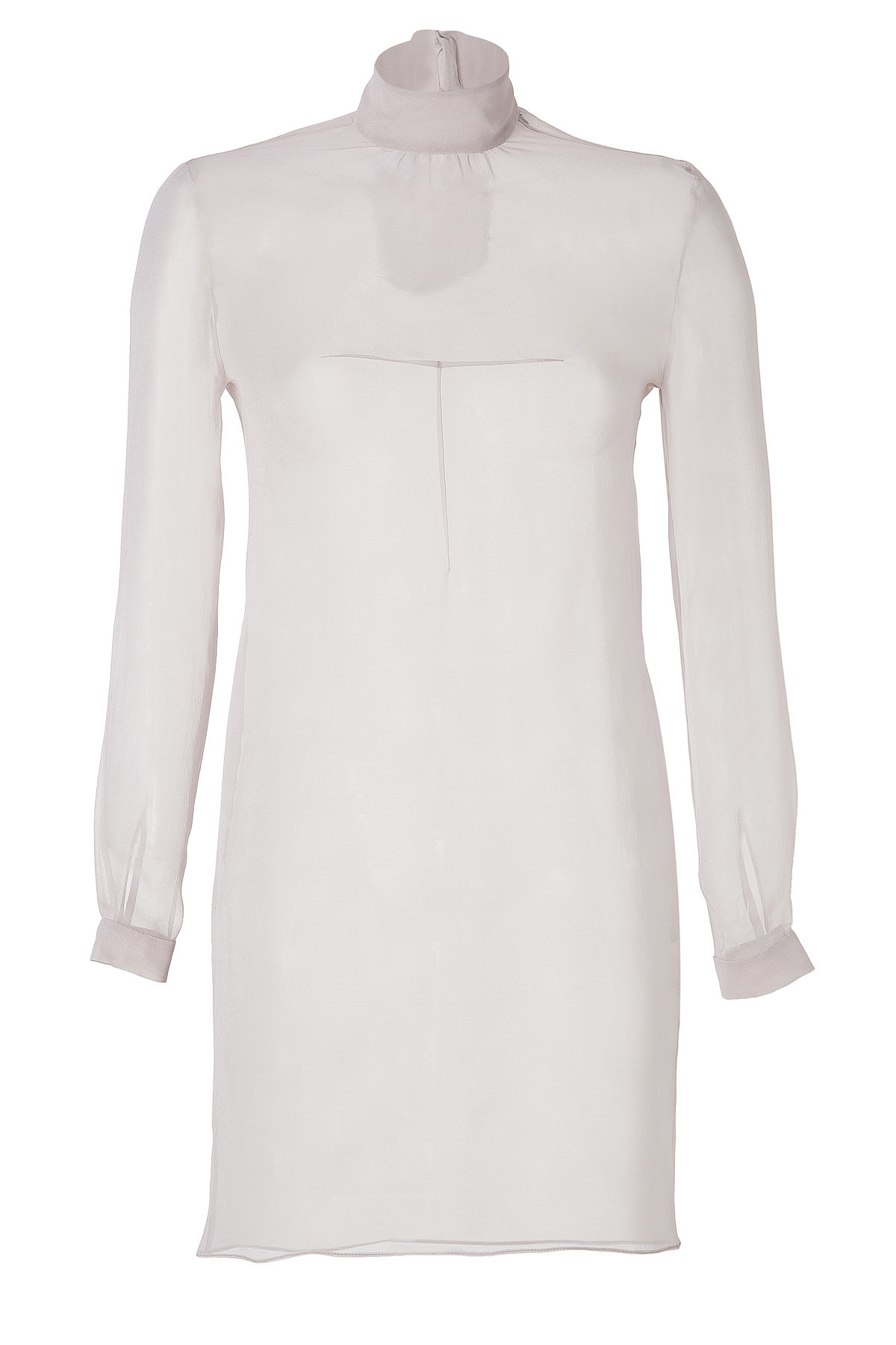 Silk Georgette Tunic Top in Dove Grey by Marios Schwab