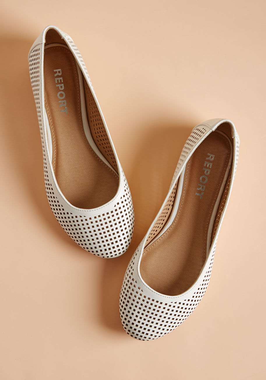 Marni - These white flats are a versatile style, period. With each laser-cut perforation, these faux-leather kicks by Report Footwear are more and more expressive of your effortless achievement of casual elegance!