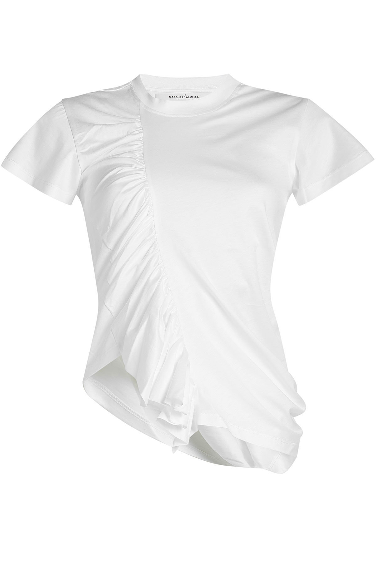 Marques' Almeida - Cotton T-Shirt with Gathered Ruffle