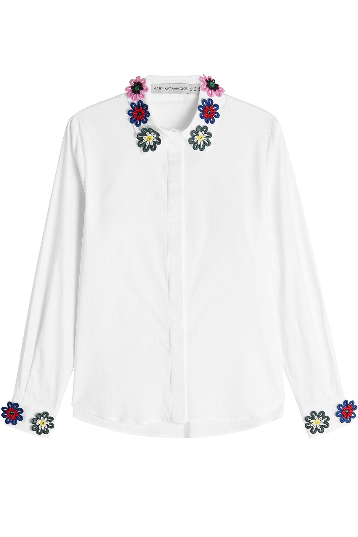 Mary Katrantzou - Cotton Shirt with Floral Appliqué
