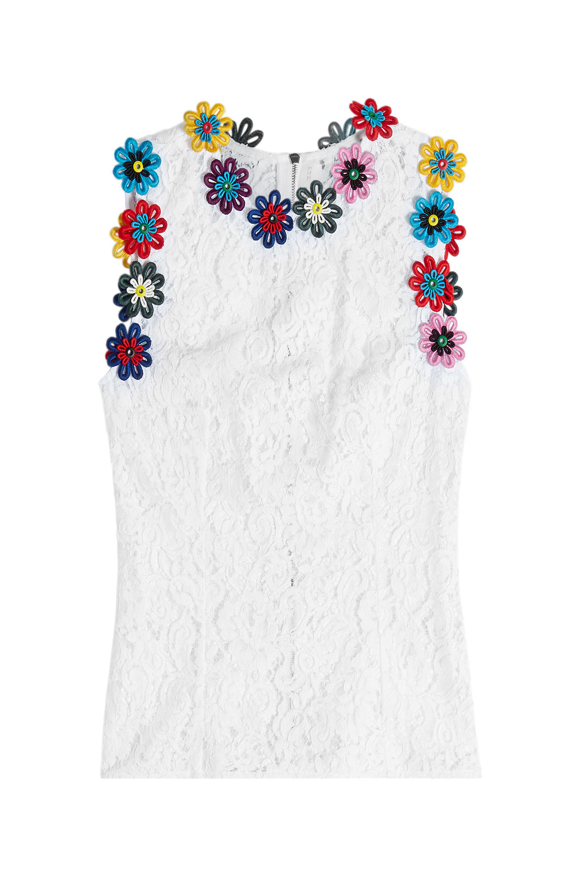 Mary Katrantzou - Lace Top with Flowers