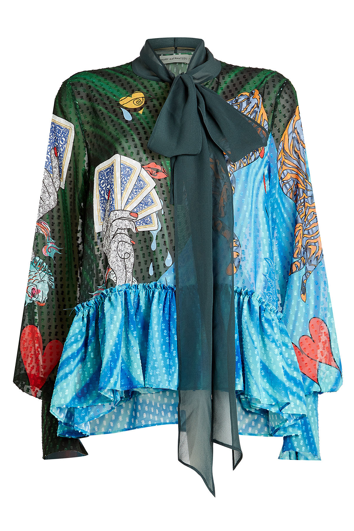 Mary Katrantzou - Printed Blouse with Swiss Dots