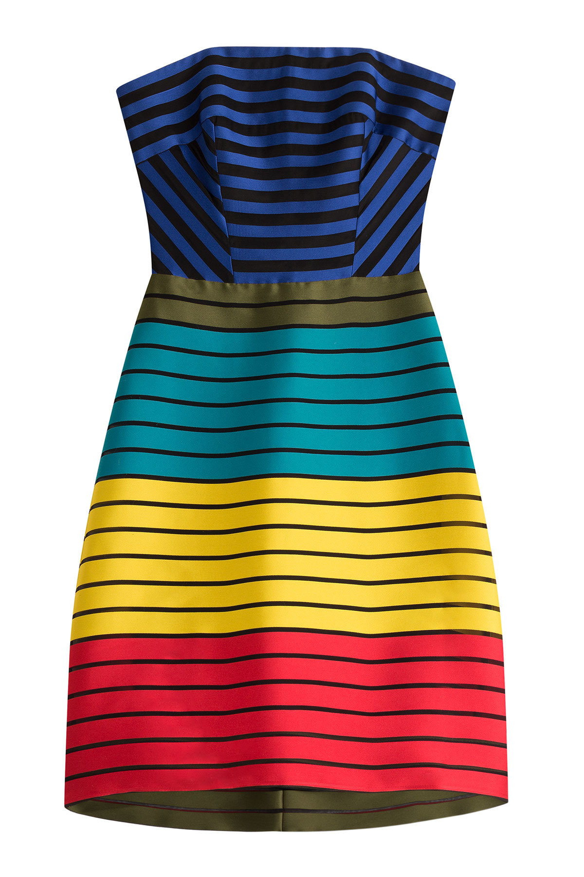 Mary Katrantzou - Striped Bandeau Dress with Silk