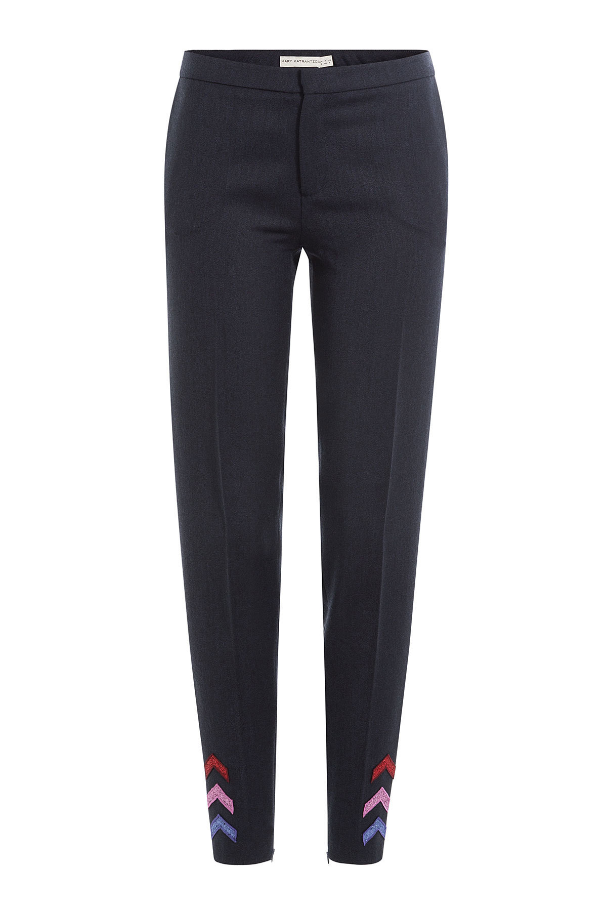 Mary Katrantzou - Wool Pants with Glitter Chevrons