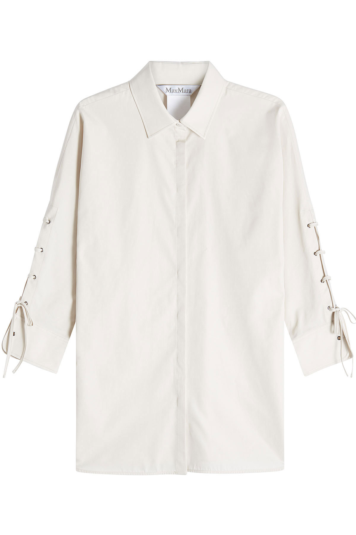 Max Mara - Cotton Shirt with Lace-Up Detail