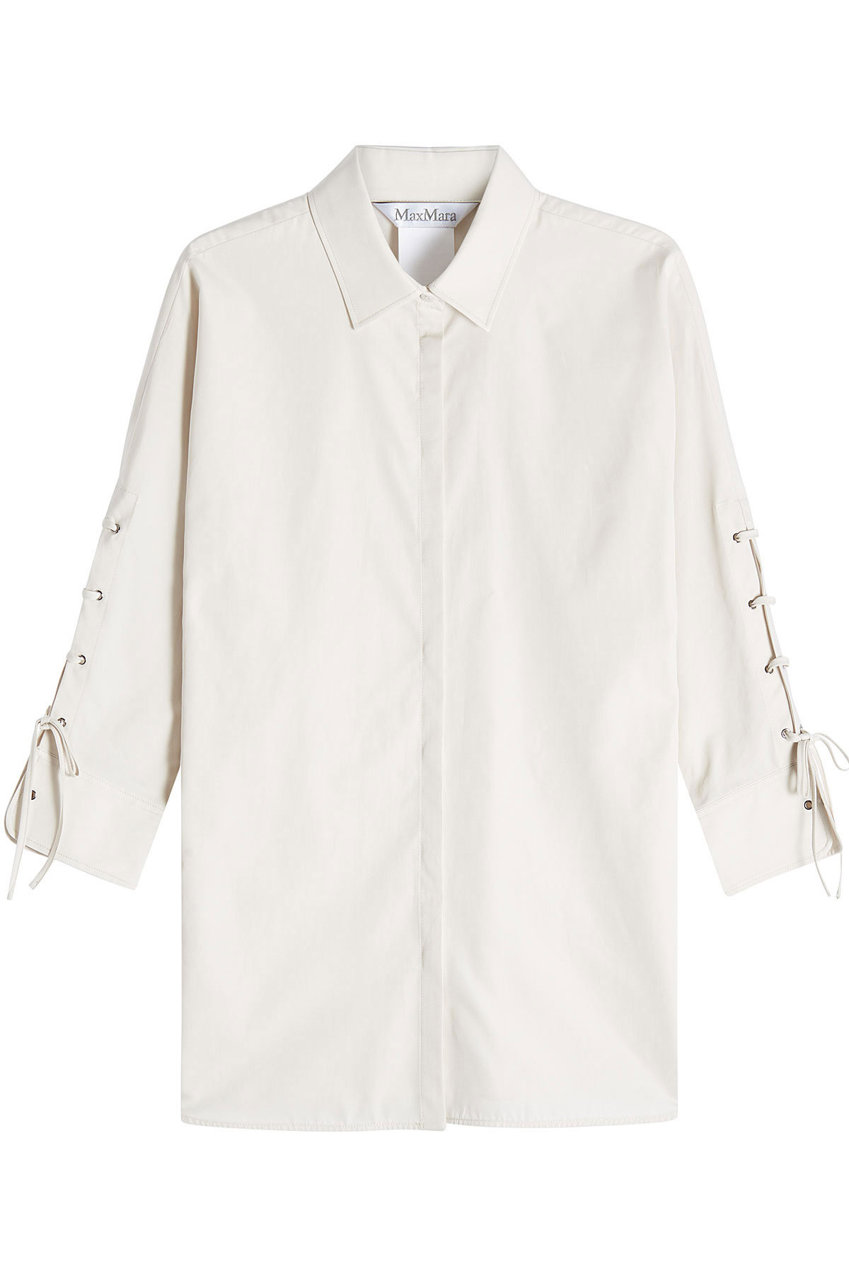 Cotton Shirt with Lace-Up Sleeves by Max Mara