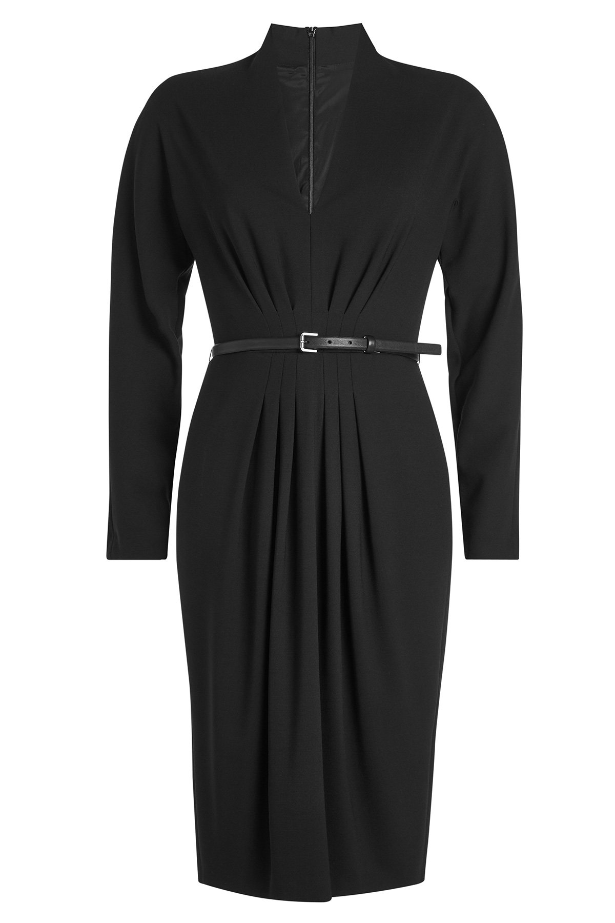 Max Mara - Virgin Wool Dress with Leather Belt
