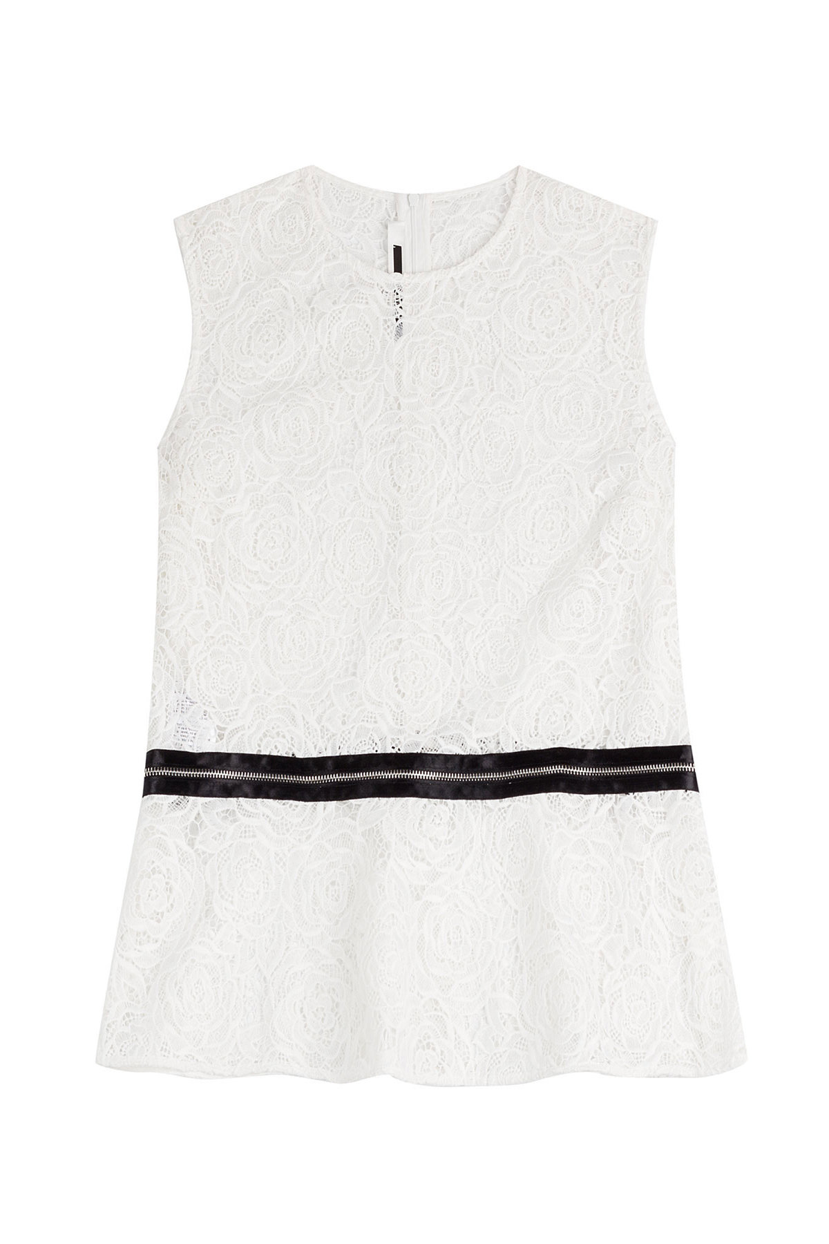 Lace Peplum Top with Zipper by McQ Alexander McQueen