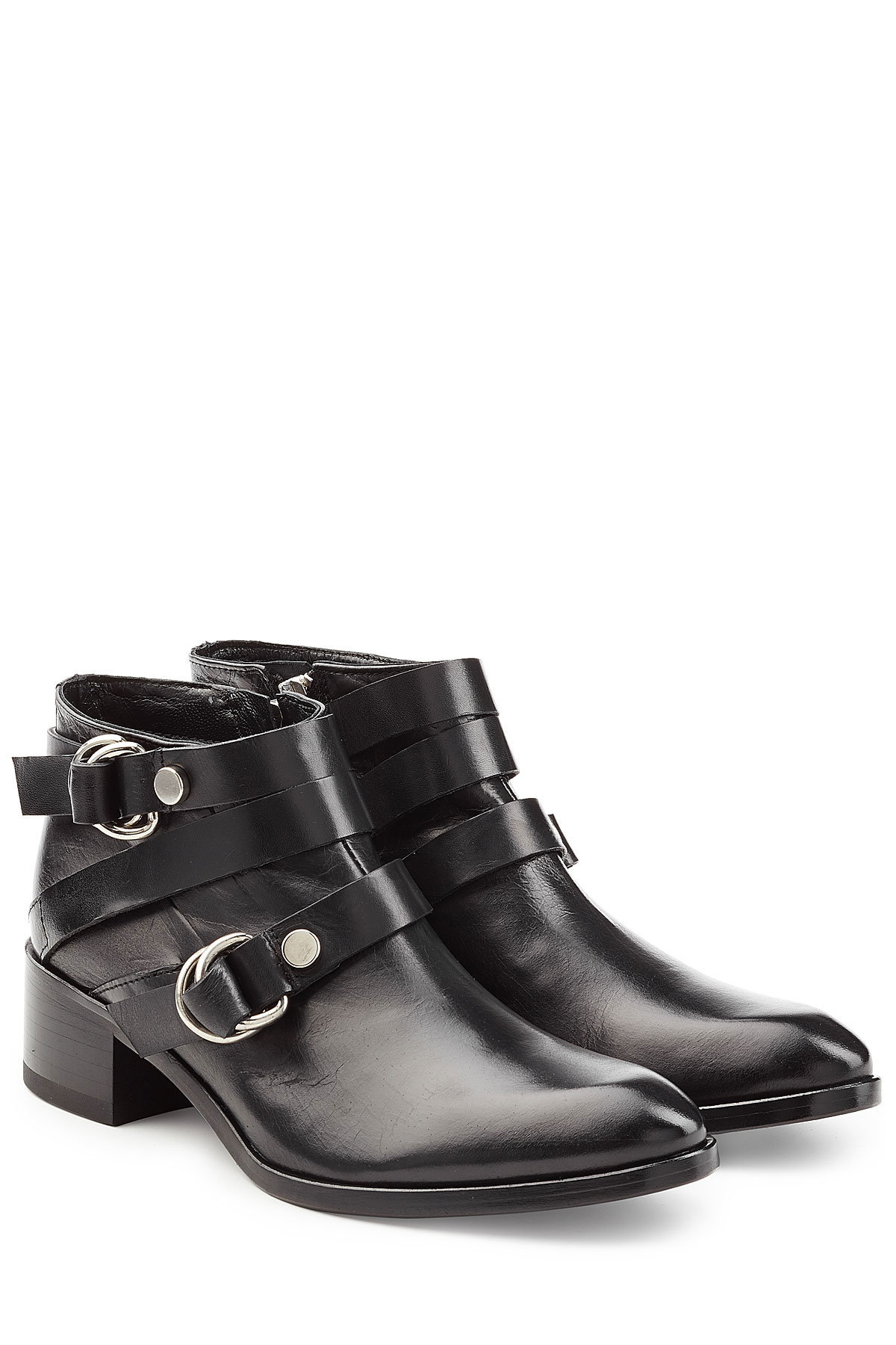 Leather Ridley Harness Ankle Boots by McQ Alexander McQueen