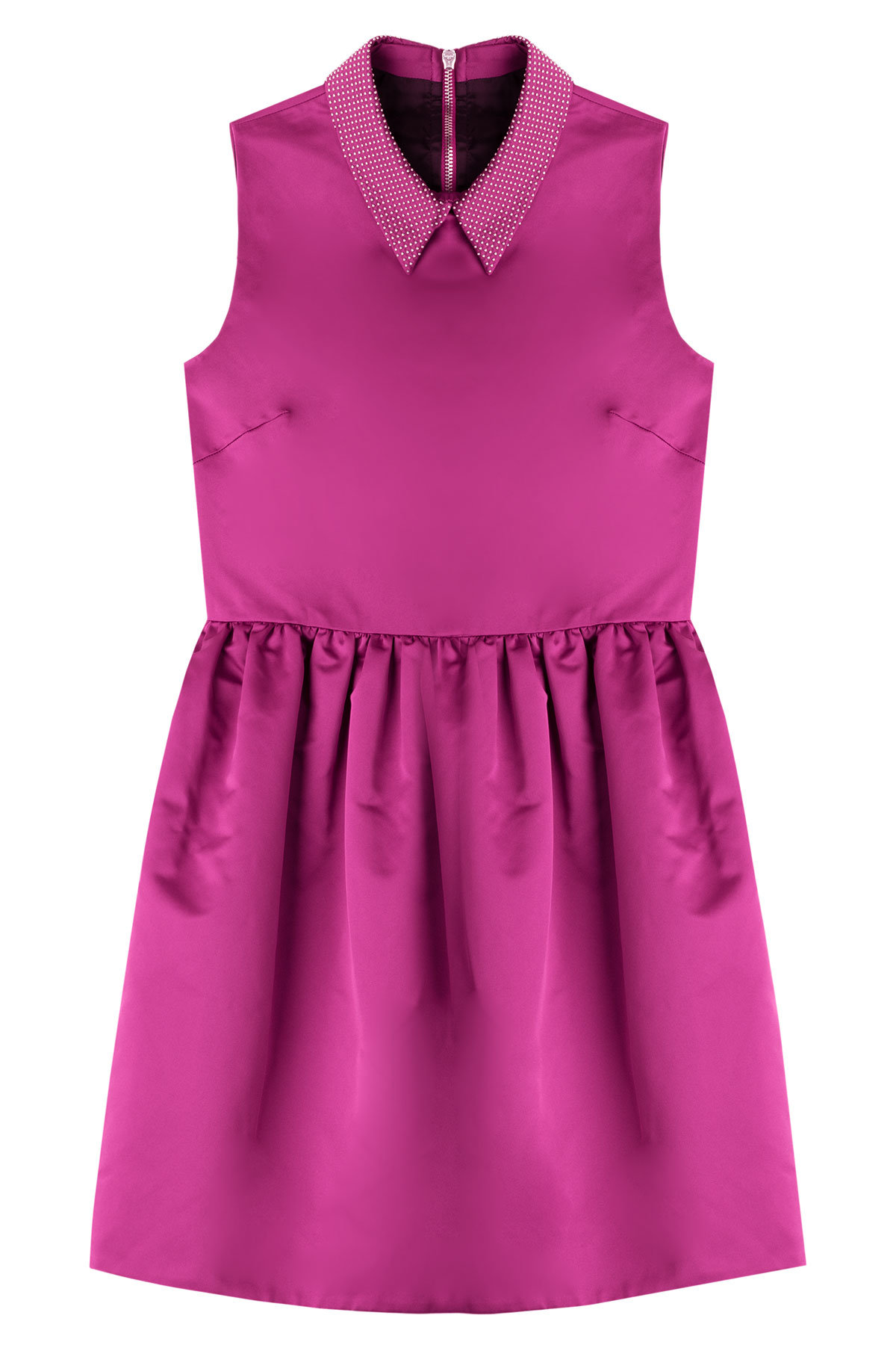 McQ Alexander McQueen - Satin Dress with Embellished Collar