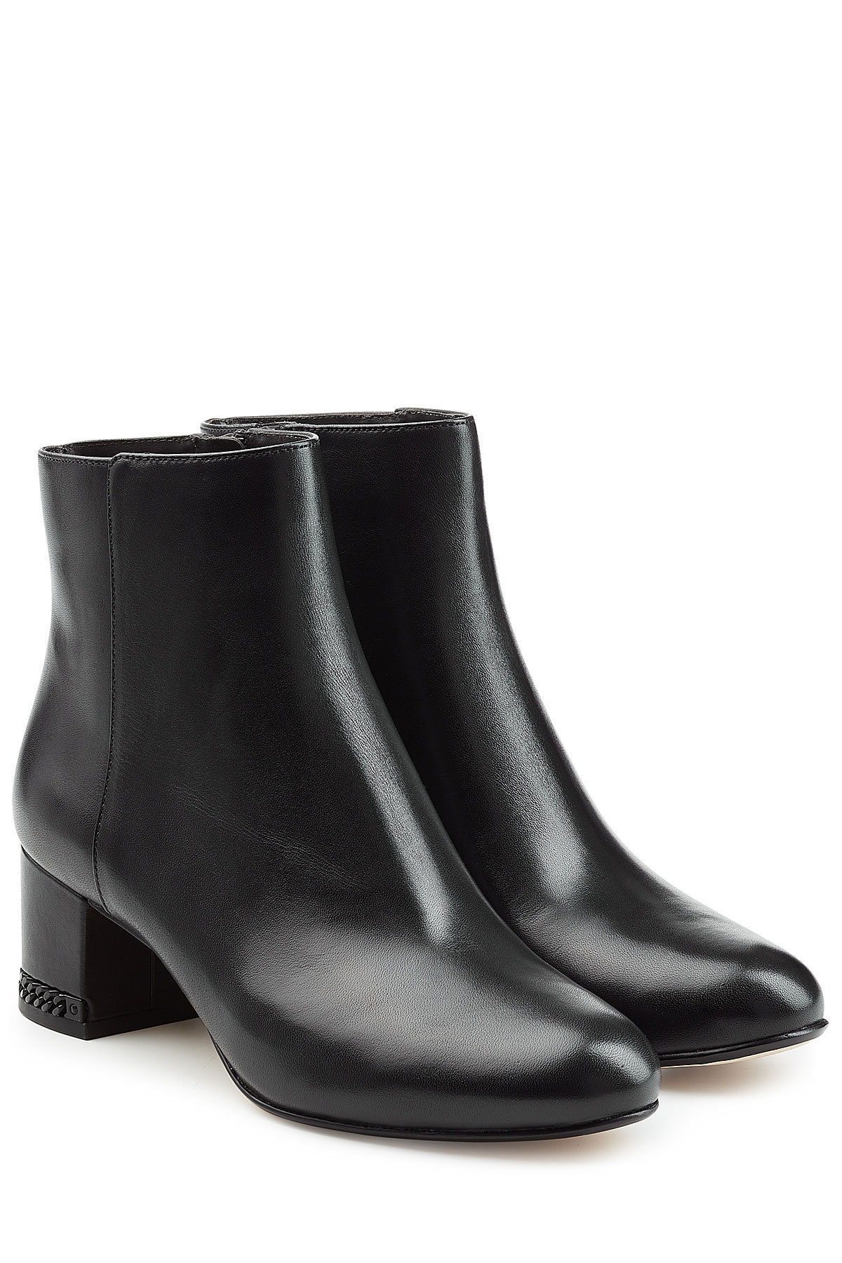 Leather Mid Boots with Chain Heel Detail by MICHAEL Michael Kors