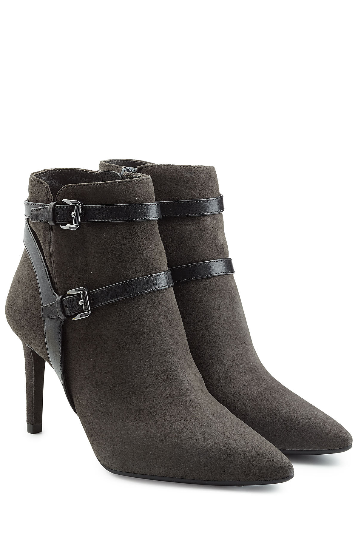MICHAEL Michael Kors - Suede Ankle Boots with Leather Straps