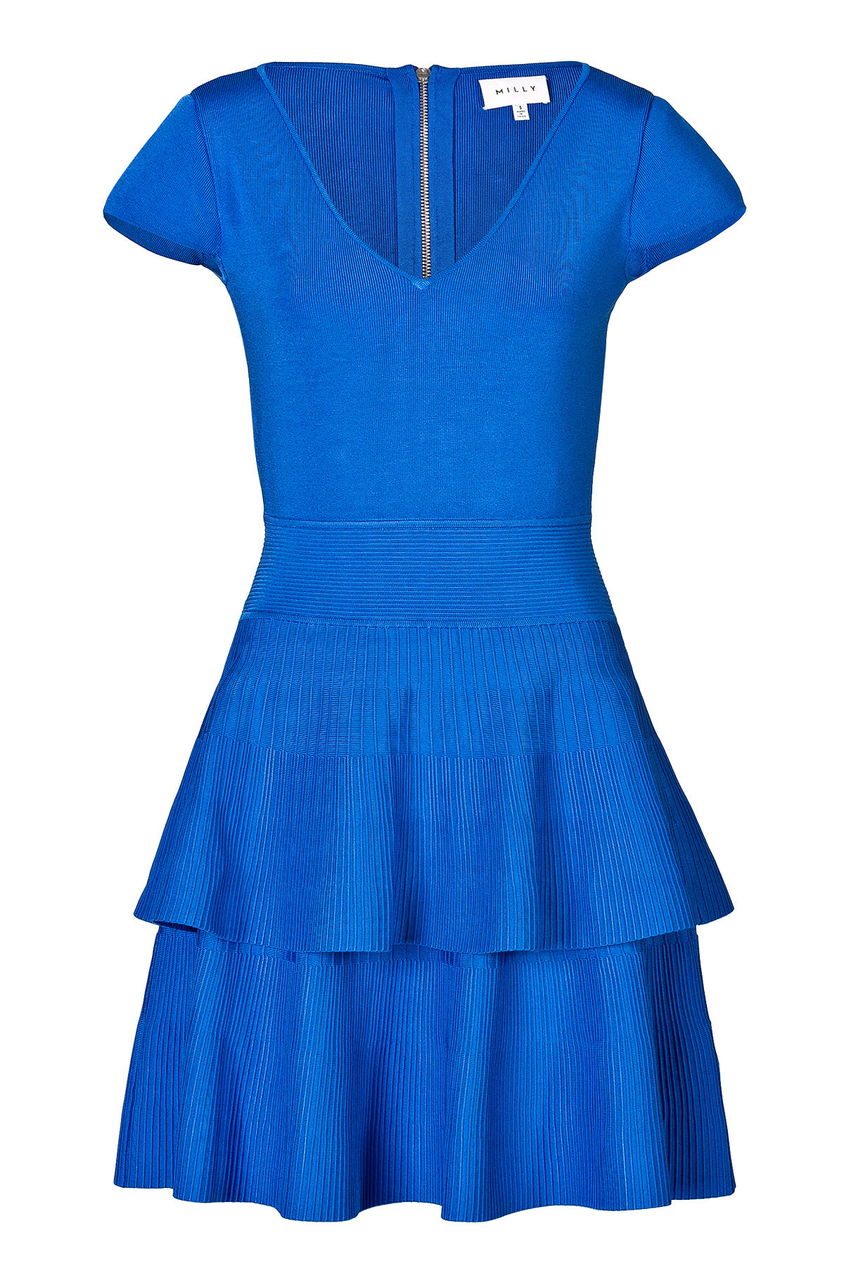 Milly - Cap Sleeve Dress with Tiered Skirt