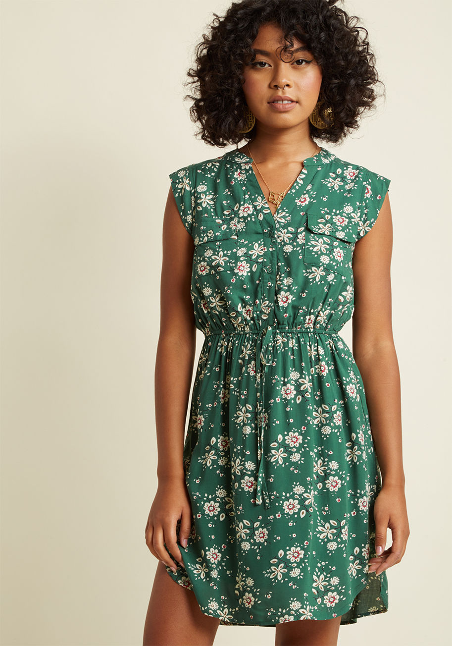 ModCloth - A Way With Woods Sleeveless Shirt Dress
