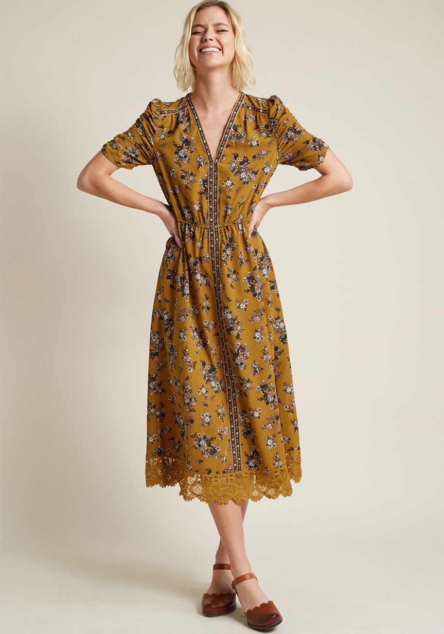 Alluring Atmosphere Midi Dress by ModCloth