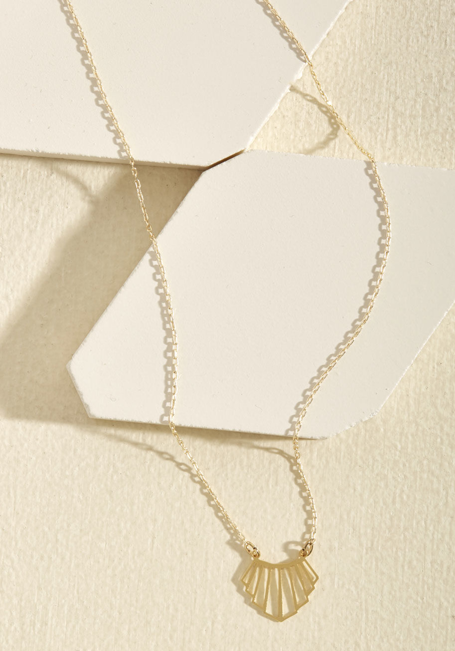 Amid Much Fan-Fair Necklace by ModCloth