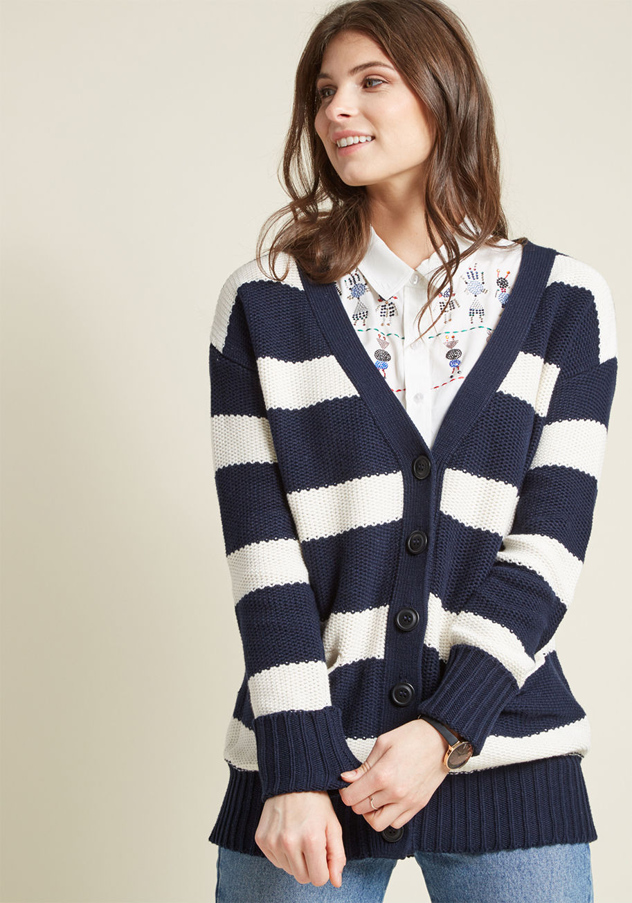 Button-Up Cardigan with Shawl Collar by ModCloth