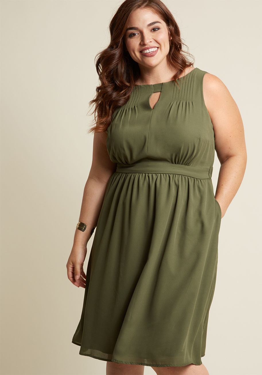 ModCloth - Chiffon Keyhole A-Line Dress with Pockets