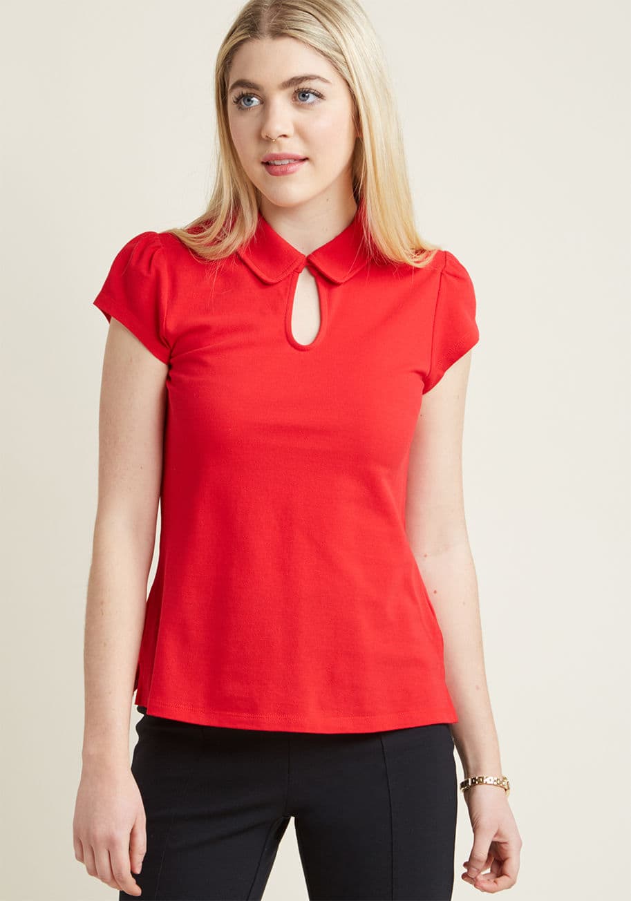 ModCloth - Choose Charm Collared Keyhole Top
