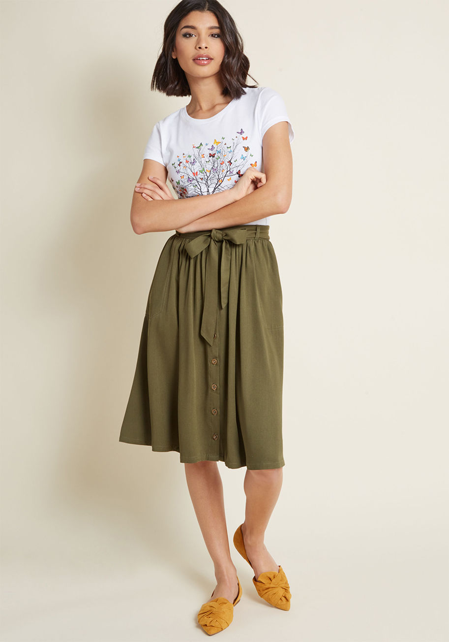 ModCloth - Dreamer and Doer A-Line Skirt