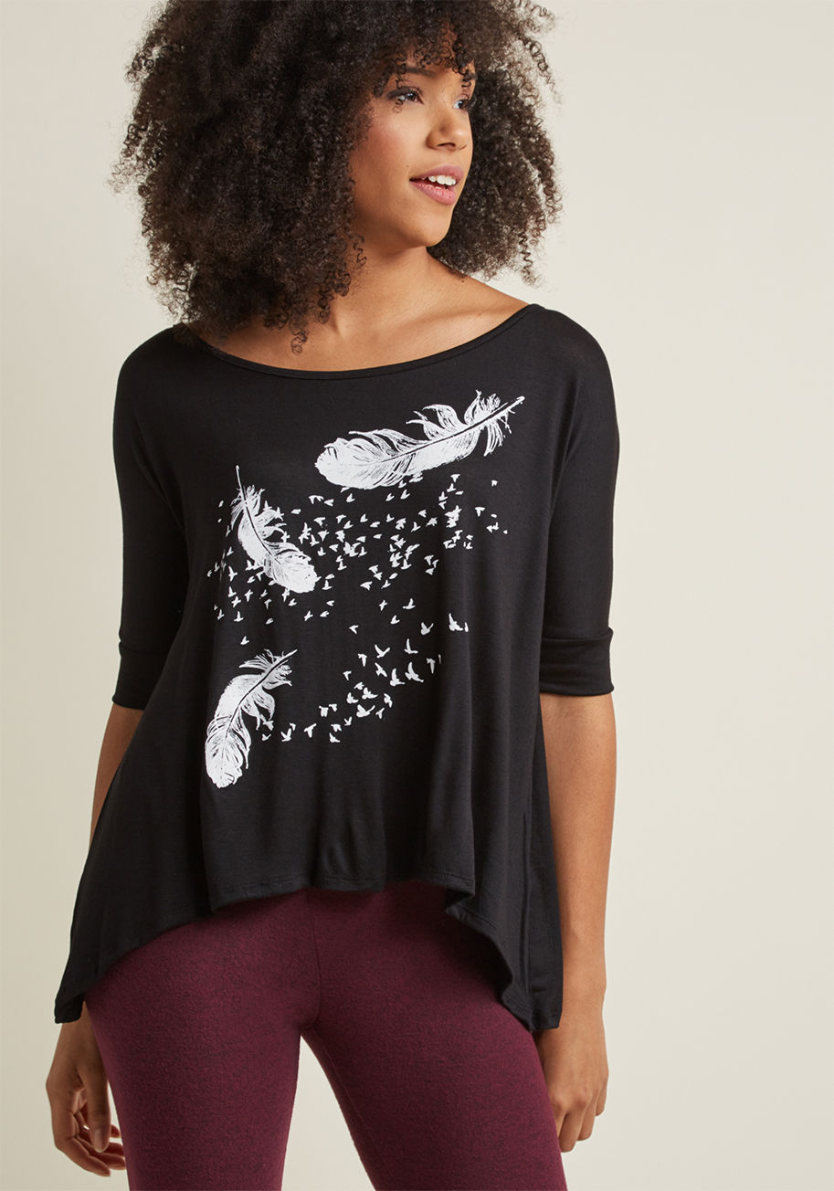 Feather From the Truth Graphic Tee by ModCloth