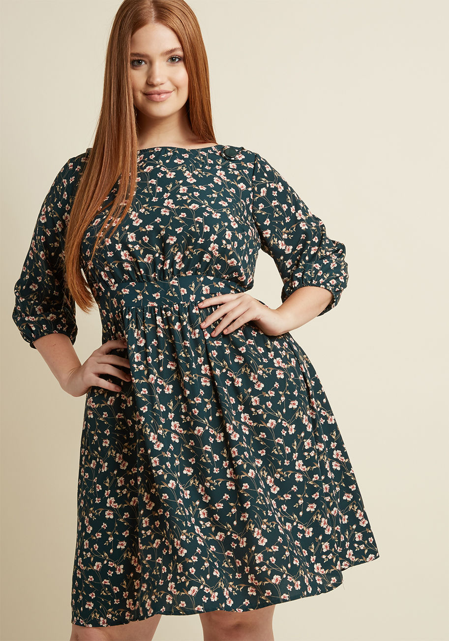 ModCloth - Floral A-Line Mini Dress