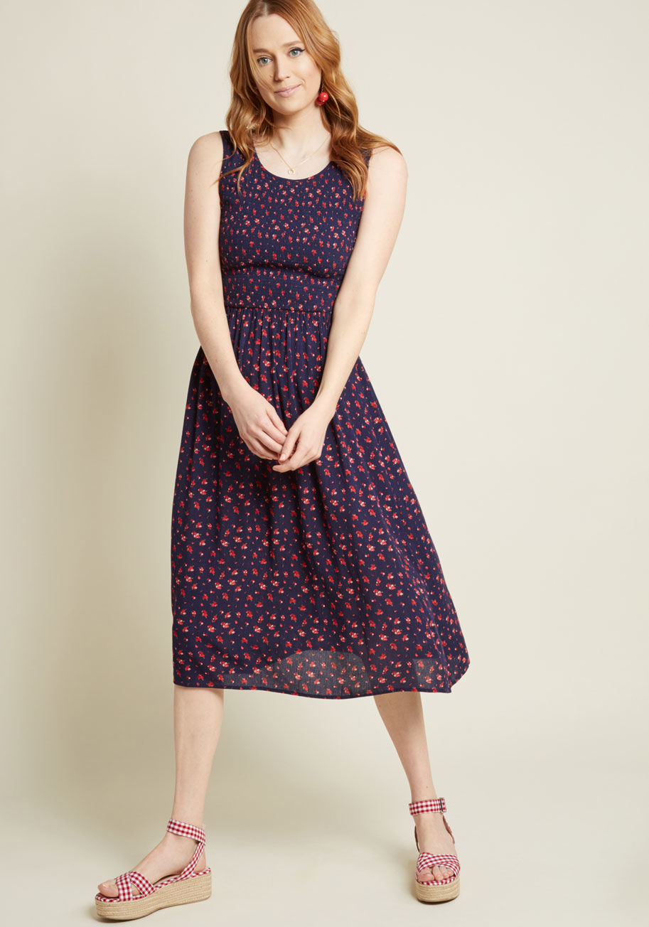 ModCloth - Free to Glee Smocked Midi Dress