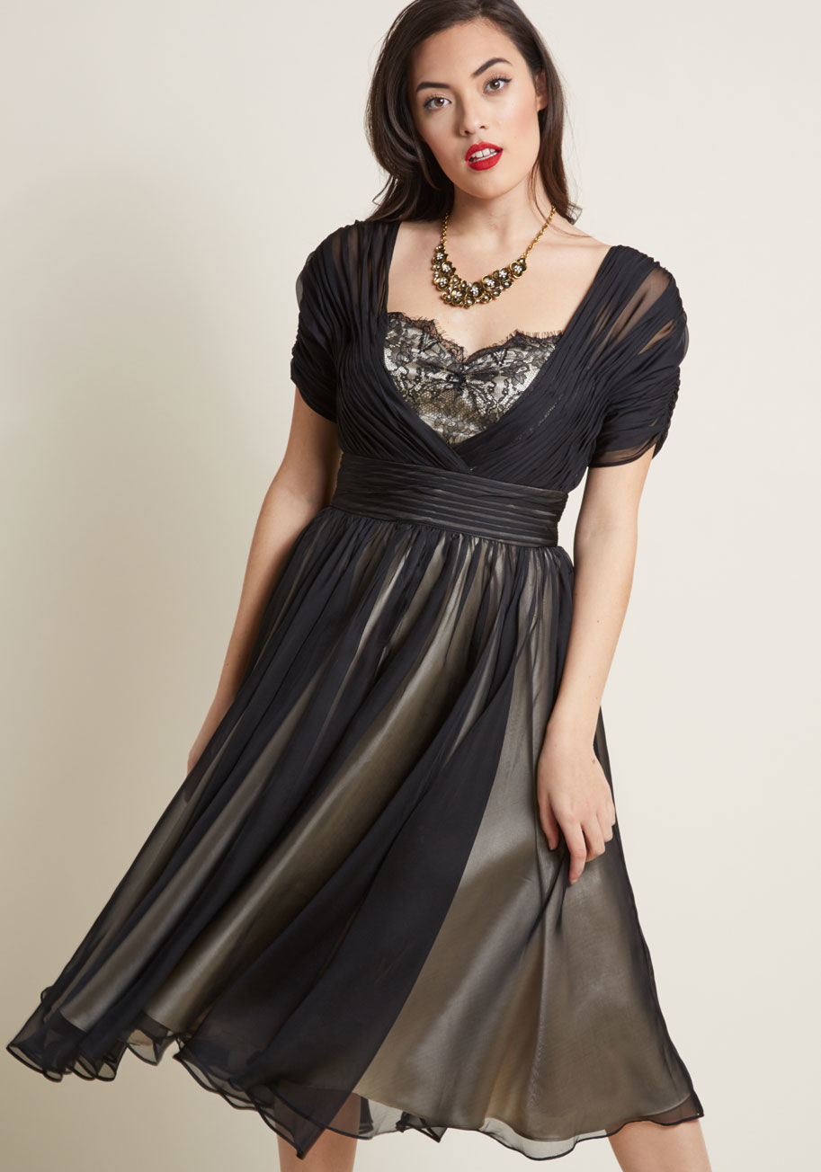 Iconic Elegance Fit and Flare Dress by ModCloth