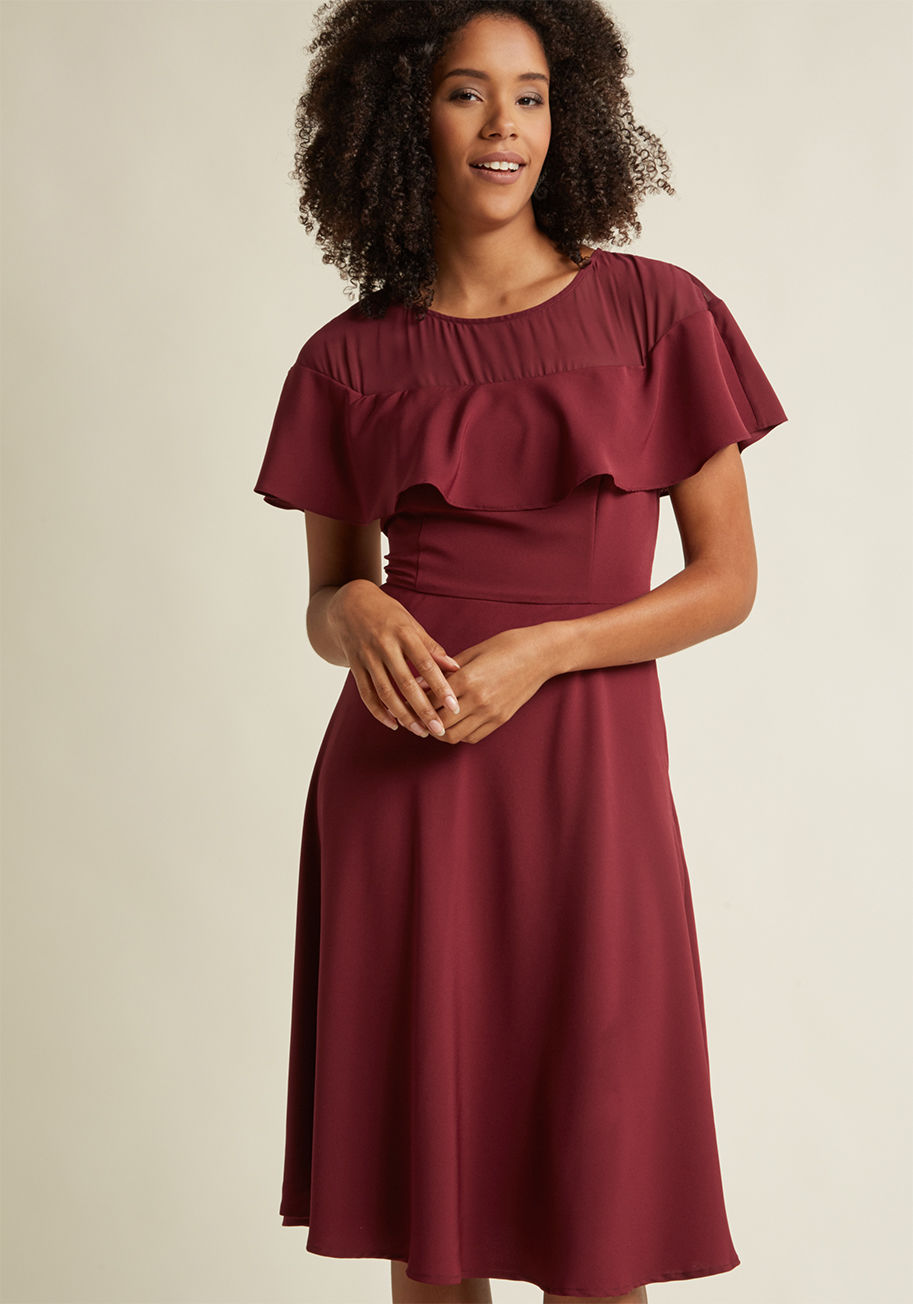 ModCloth - Illusion Ruffle Midi Dress