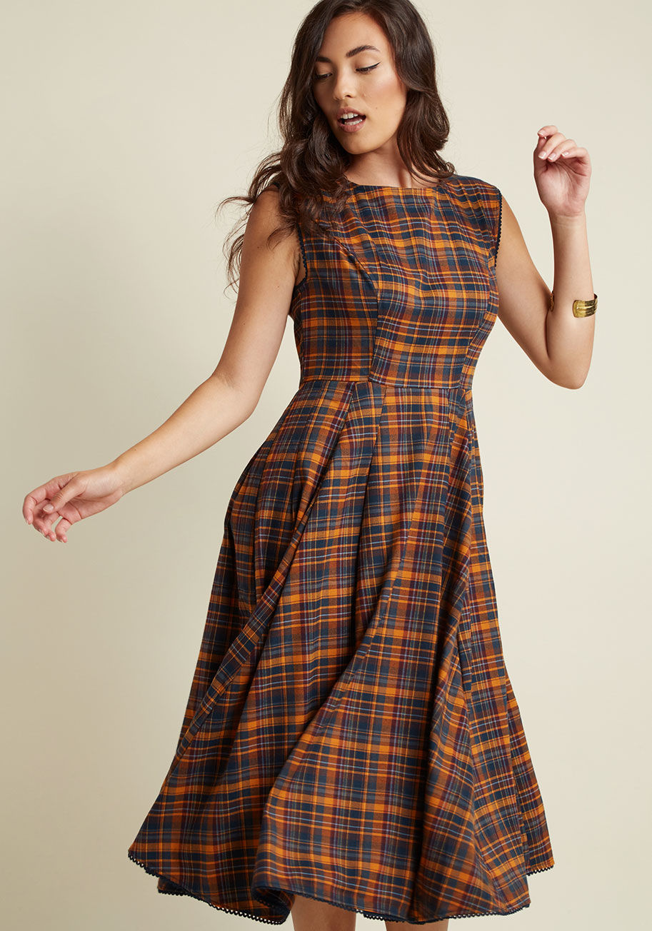 ModCloth - Intriguing, Always A-Line Midi Dress